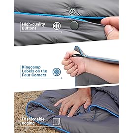 KingCamp Ultralight Camping Blanket, Packable Down Alternative Puffy Wearable Blankets Weatherproof Warm Package Quilt with Snap Buttons for Outdoor Hiking Travel Picnic Stadium (69 x 53, Charcoal)