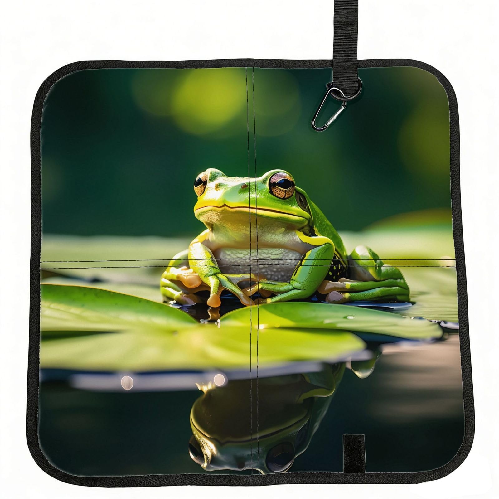 WBQLSL frogs Foldable Seat Cushion - Portable Stadium Pad with Carabiner for Camping Hiking Picnic Beach