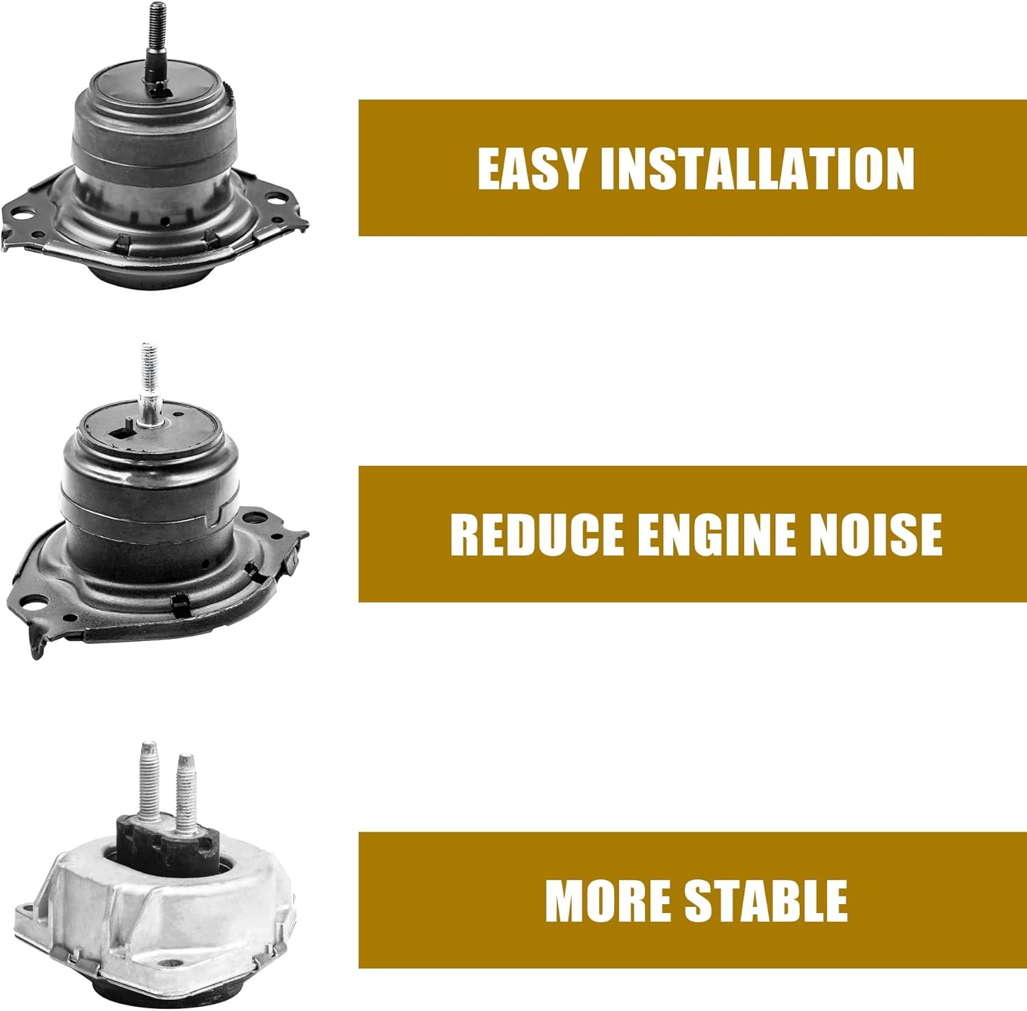 PartsFlow 3PCS Engine Motor Mount and Transmission Mount Set, Engine Mount Support Kit for 2011-2019 Jeep Grand Cherokee & Dodge Durango 3.6L/5.7L RWD A5611 A5488