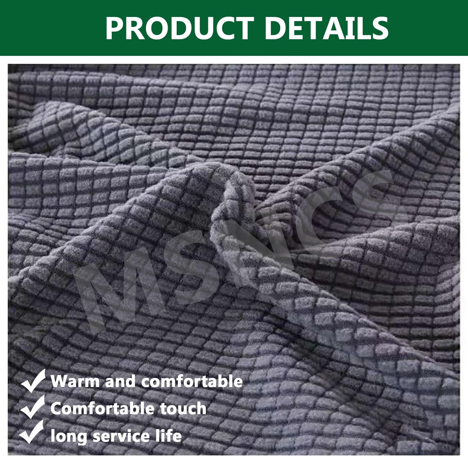 Fodera protettiva elasticizzata e lavabile, rimovibile, per panca rettangolare, per sala da pranzo, soggiorno, camera da letto, cucina (colore: grigio scuro, 130-150 cm)
