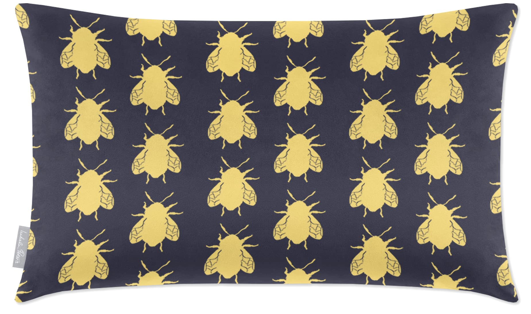 Izabela Peters Bees - Graphite Eco-Friendly Velvet Cushions - Filled, 50 X 30 Cm, Sofa & Chair Seat Cushions