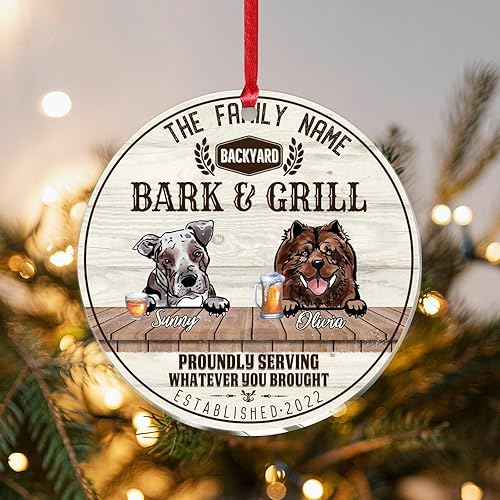 Catahoula Bulldog & Chow Chow Christmas Acrylic Ornament Dog Mom Christmas Hanging Ornaments Family Dog Name Vintage Christmas Tree Decorations for