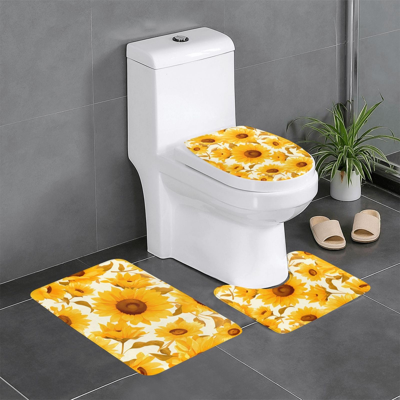 Tapis de sol antidérapant orange 61x40,6cm lot de 3 tapis flanelle imprimé