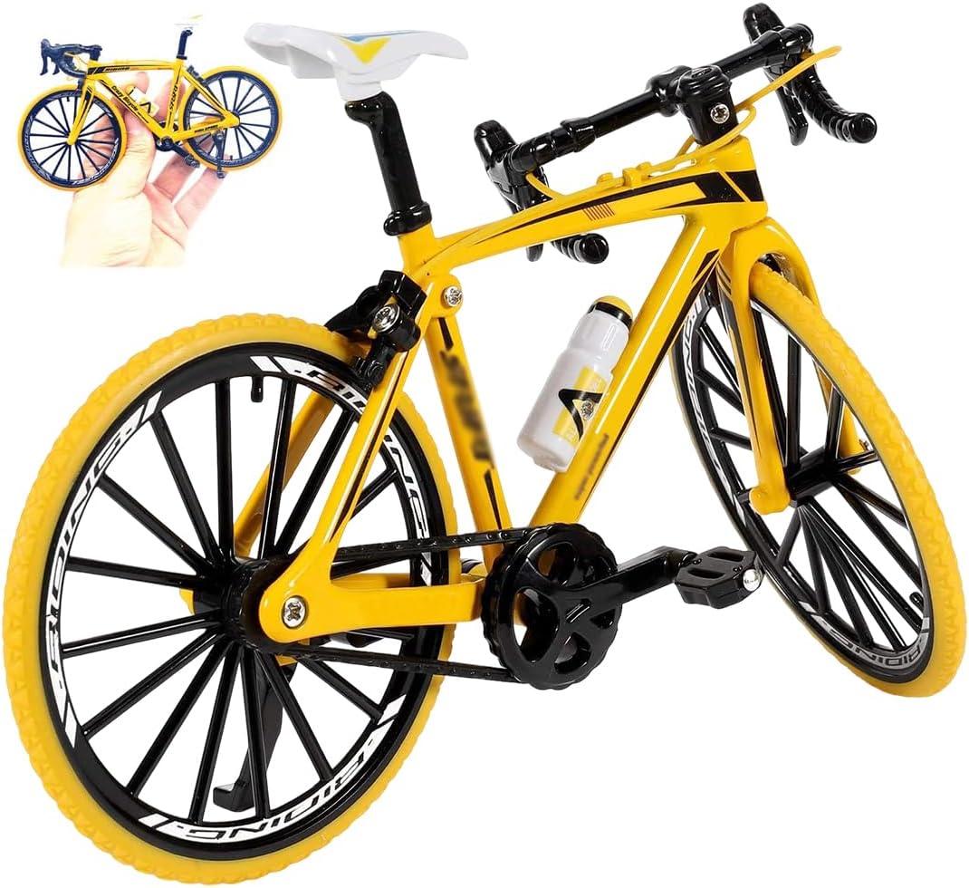 Scale Mountain Bike Miniature - Detailed Finger Model 1:18 with Swivel Wheels and Suspension, Collectible Toy and Decoration