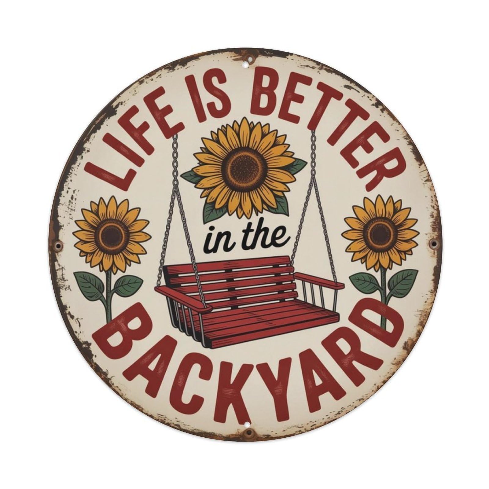 Backyard Life Metal Tin Sign Plaque
