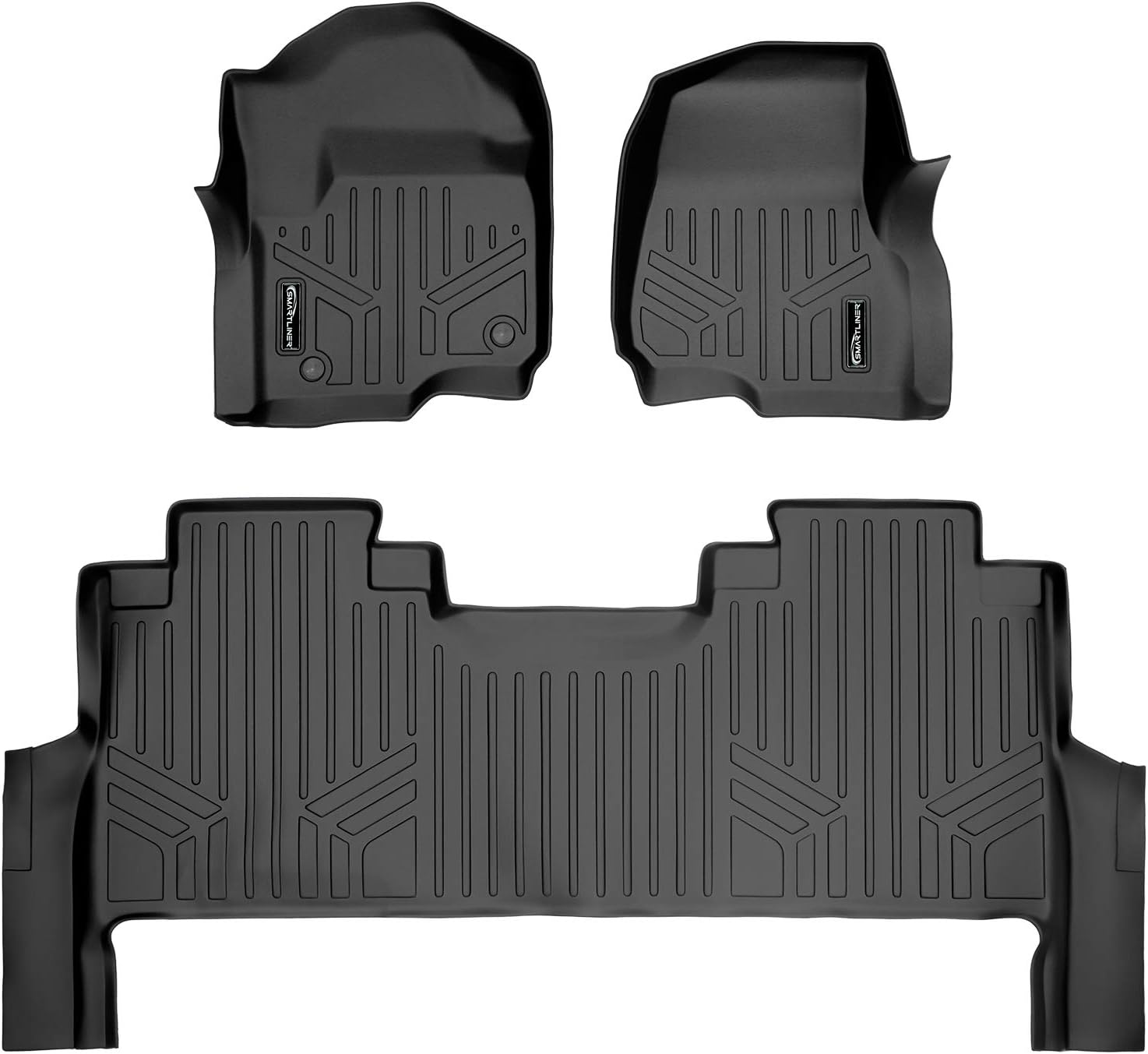 SMARTLINER Custom Floor Mats 2 Row Liner Set Black