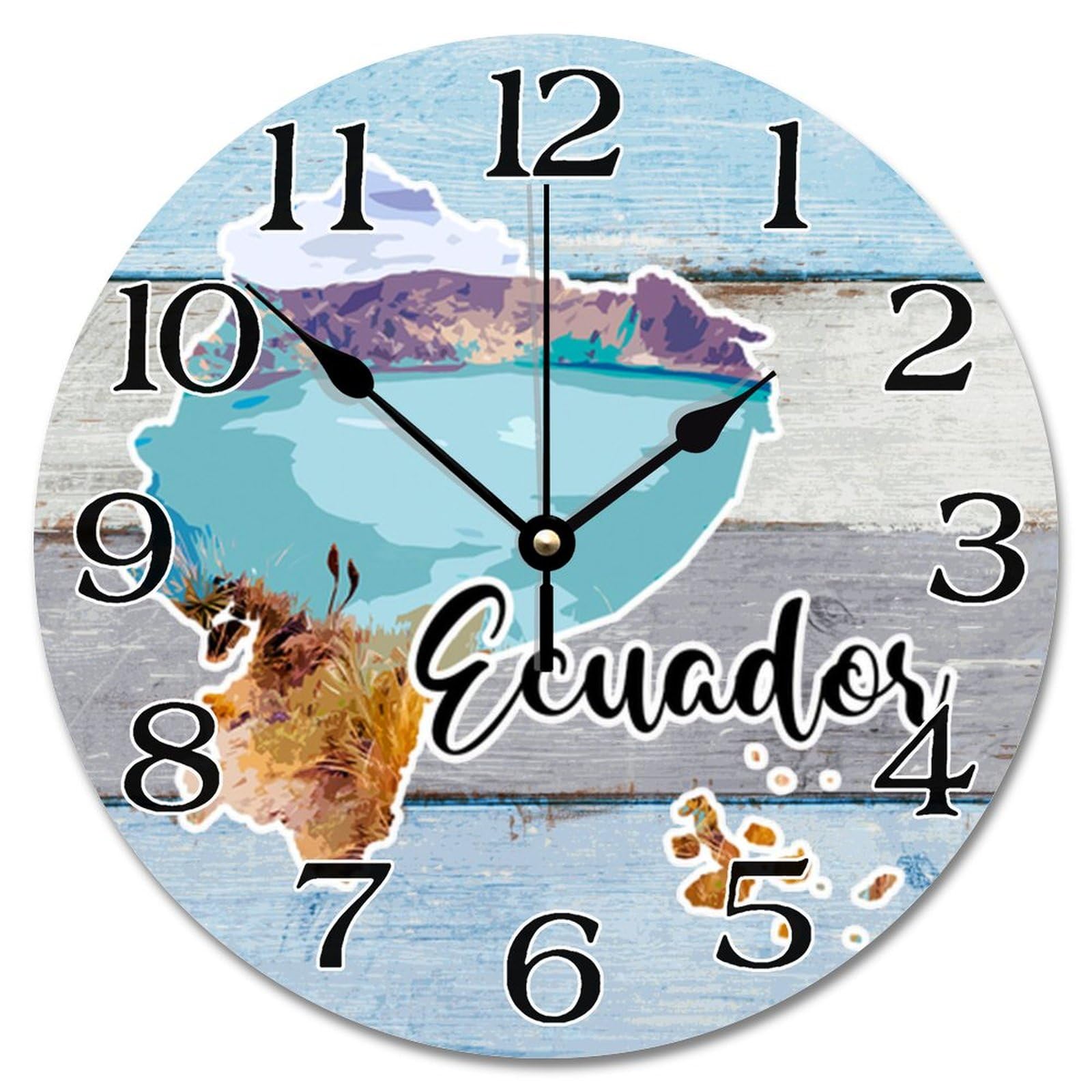 Horloge murale ronde Équateur 25,4 cm pile déco chambre salon