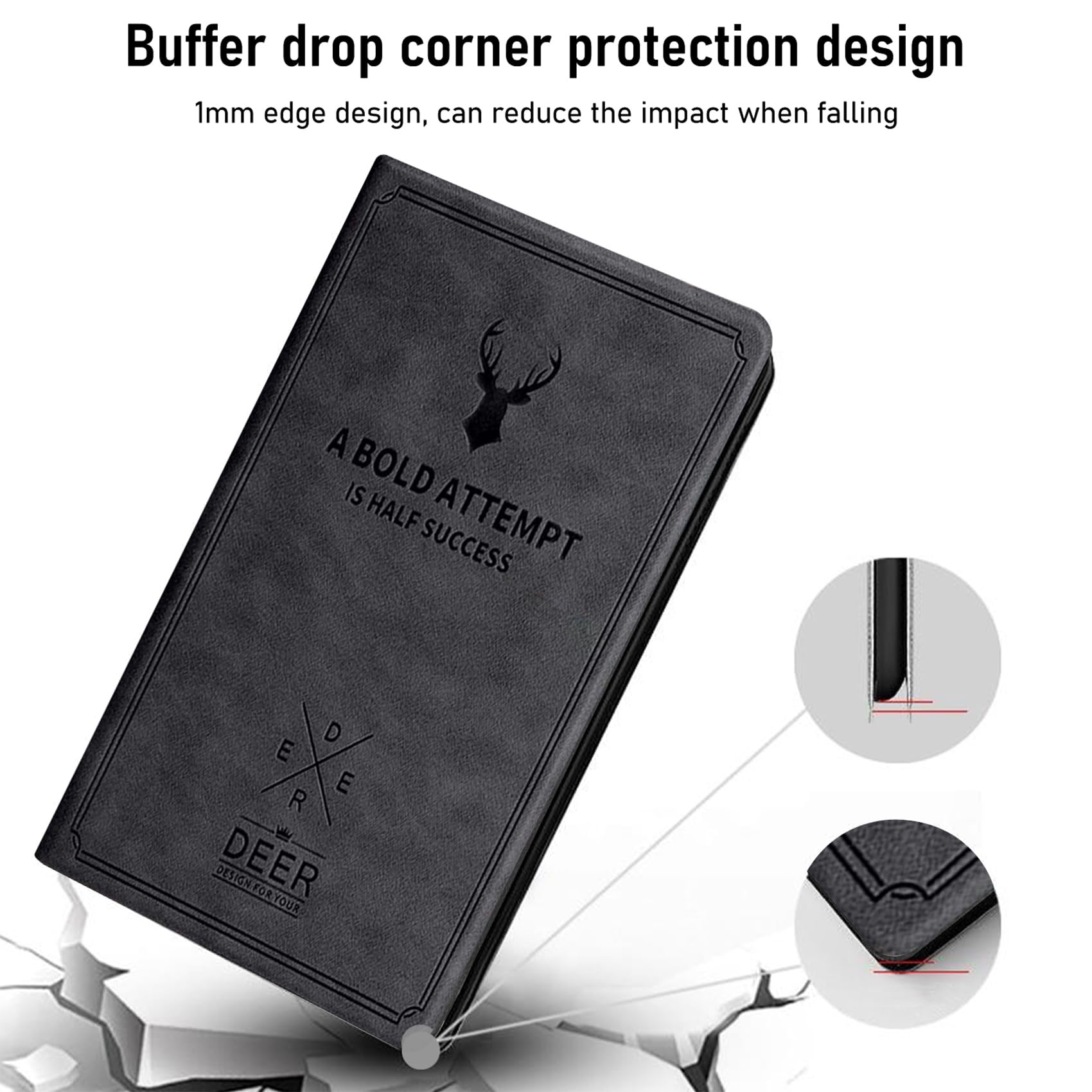 Robustrion Deer Pattern Flip Stand Case Cover for Samsung Galaxy Tab S8 Plus / S7 Plus /S7 FE 12.4 Inch SM-X800/X806/T970/T975/T976/T735 Cover - Deer Black — Amazon image 6
