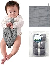 Baby Washcloths and Burp Cloths Set - 3 Pack of 9 Layer 100% Cotton Muslin for Sensitive Skin - Super Absorbent - Medical Grade Packaging for Infants Newborns and Toddlers