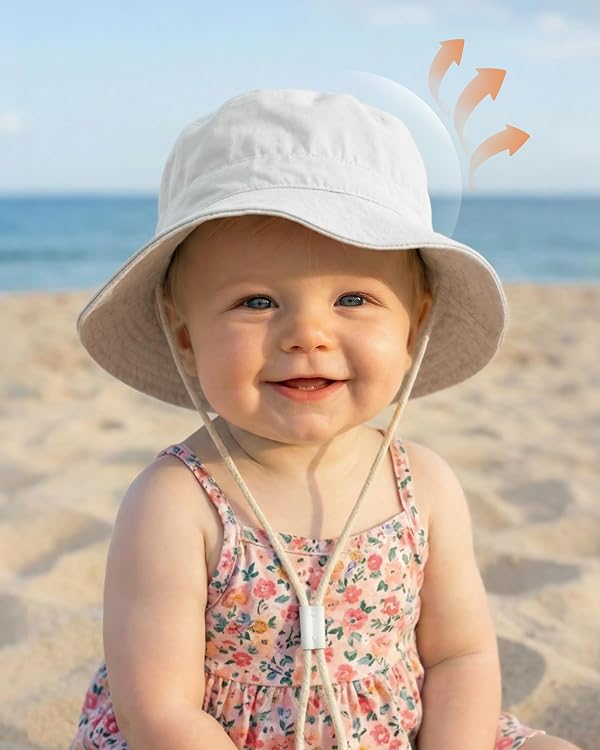Baby Sun Hat Bamboo Rayon Bucket Hat Sun Protection Toddler Hats for Kids by HONGTEYA - Image 2