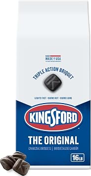 Kingsford Original Charcoal Briquettes, BBQ Charcoal for Grilling, 16 Pounds Package May Vary