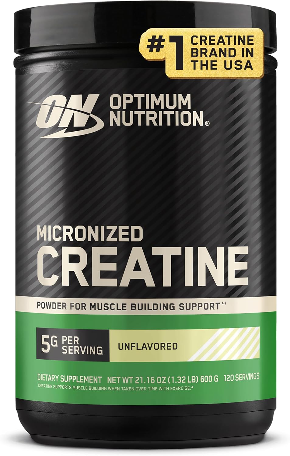 Creatine, Micronized Creatine Monohydrate Powder, Supports Strength & Recovery, Banned Substance Tested, Unflavored, 5 g per Serving, 120 Servings | 5g Micronized Creatine Monohydrate Powder Per Serving, Supports Muscle Strength & Power, Easy Mixing, Banned Substance Tested