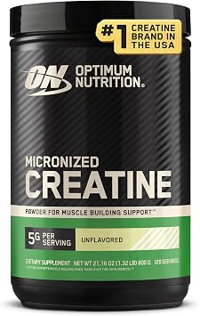 Optimum Nutrition Creatine Monohydrate Powder, Unflavored, 1.32 LB