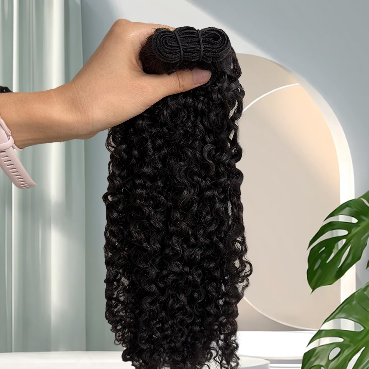 Burmese Bundles Premium Raw 100% Human Hair Water Wave High Rate 15A Unprocessed No Stray Short Hair Extensions Triple Lifespan Excellent Fullness Extra Thick From Top to End Black 24inch