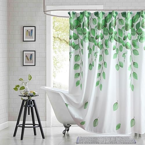 Miniatura 19 de Cortina de Ducha de Tela Floral, Azul Negro Beige Acuarela Planta Cortinas de Ducha para Baño, Cortinas de Baño Decorativas Modernas, 72" An x 72"