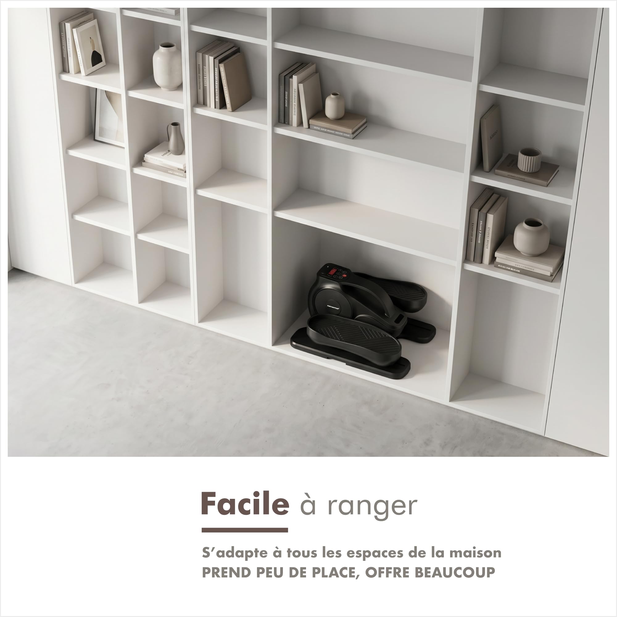PORTENTUM Mini Velo elliptique électrique avec Bandes de résistance – Tapis et Sangles – Pédalier d'appartement Automatique et Manuel 12 Vitesses – Pedalier Moteur Silencieux