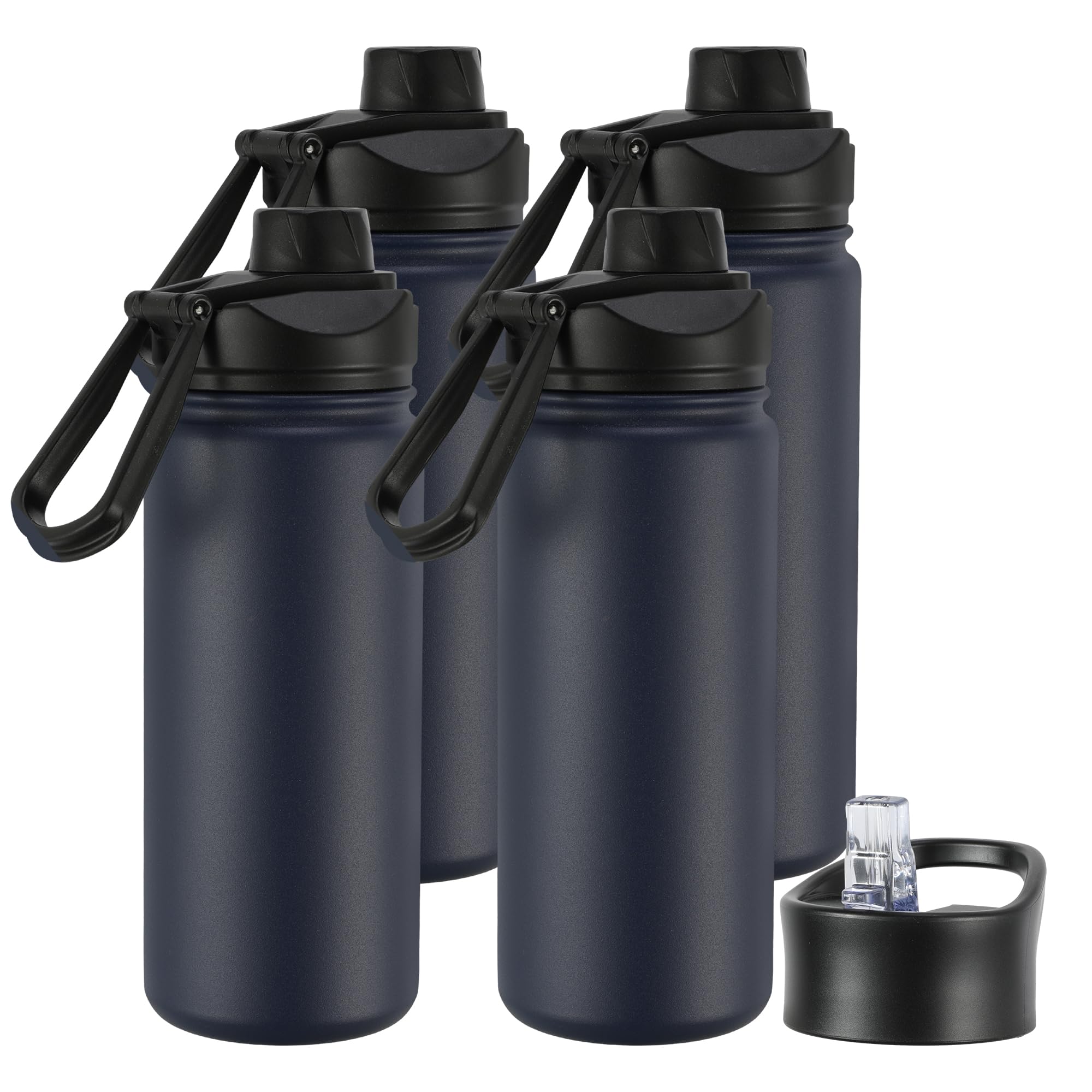 16 oz Insulated Water Bottle with Straw Lids, Stainless Steel Kids Water Bottles for School, Double Wall Vacuum Metal Water Bottle with Straw & Wide