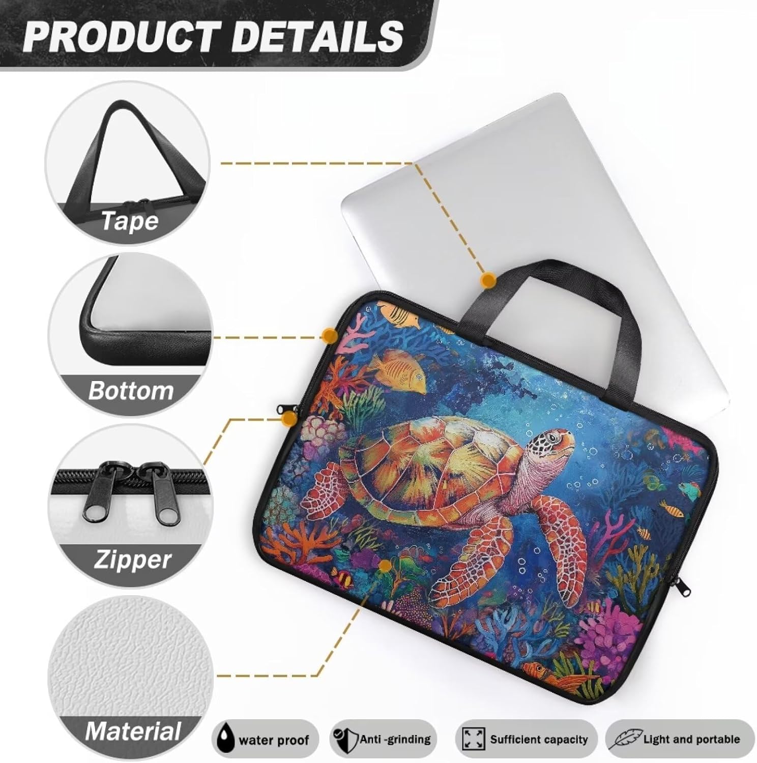 COEQINE Leather Laptop Bag Waterproof Latop Case 10-17 Inch for Women Portable Travel Accessories With Handles