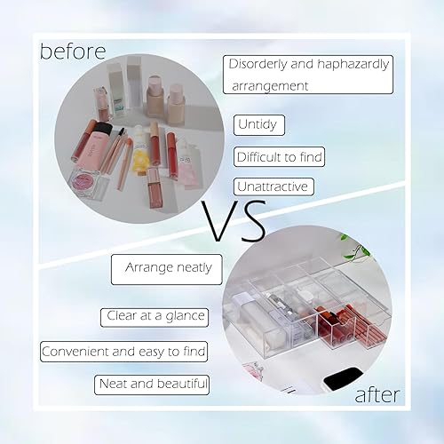 Miniatura 7 de Organizador de lentes de sol transparentes para mujer, cajones acrílicos apilables, organizador de almacenamiento de lentes de sol para baño,