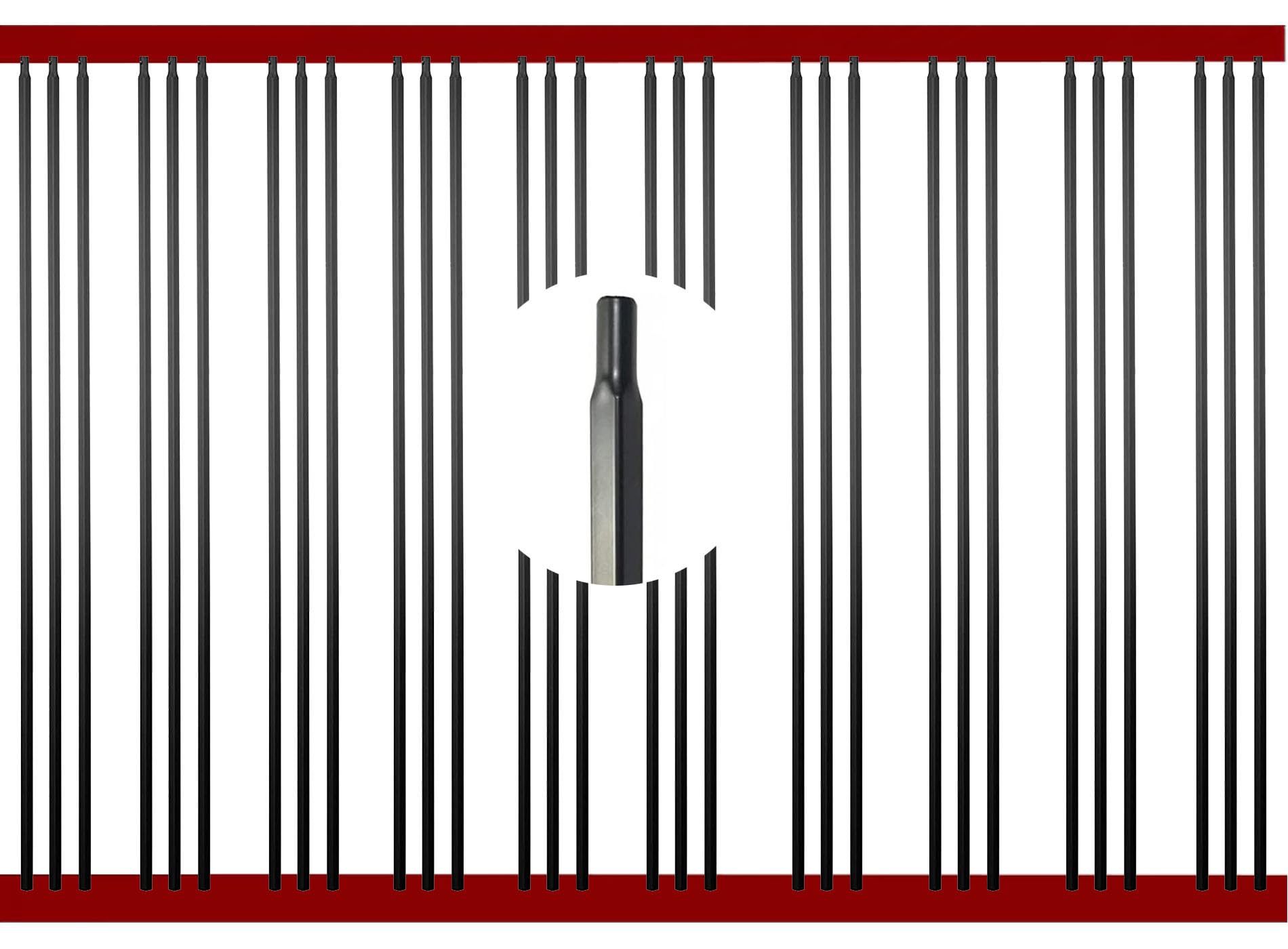 Langdoly Square 1/2" x 44" Wrought Iron Plain Balusters Hollow Iron Spindles for Indoor Stairs (Satin Black- Pack of 30)