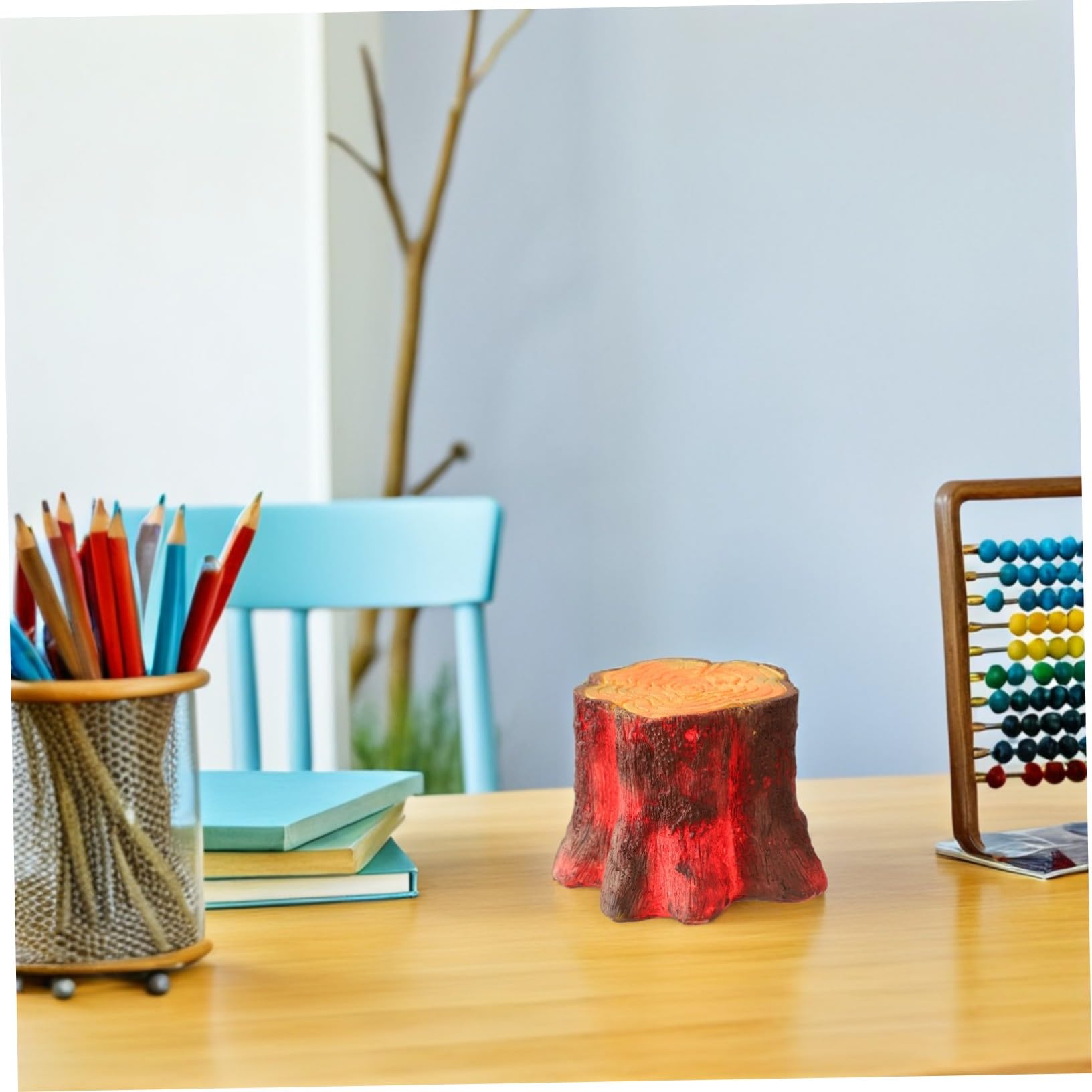 Lampada LED Finta Ceppo Legno con Fiamma Tremolante Luce Notturna USB da Tavolo in Resina Realistica Decorazione Ambientale Naturale e Romantica per Casa e Ufficio Lampada Compatta