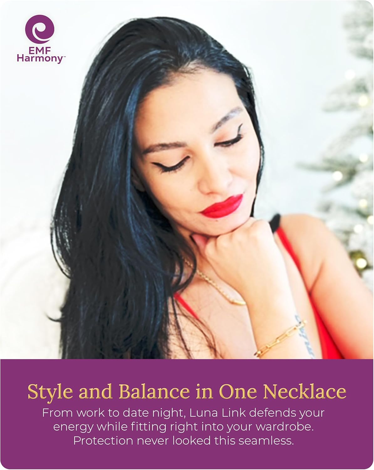 EMF Harmony Rolo Chain Necklace – 18K Gold Vermeil & Sterling Silver Minimalist Women’s Jewelry with Bioresonance for Presence & Clarity (Adjustable 16-18" 3mm Rolo Chain)