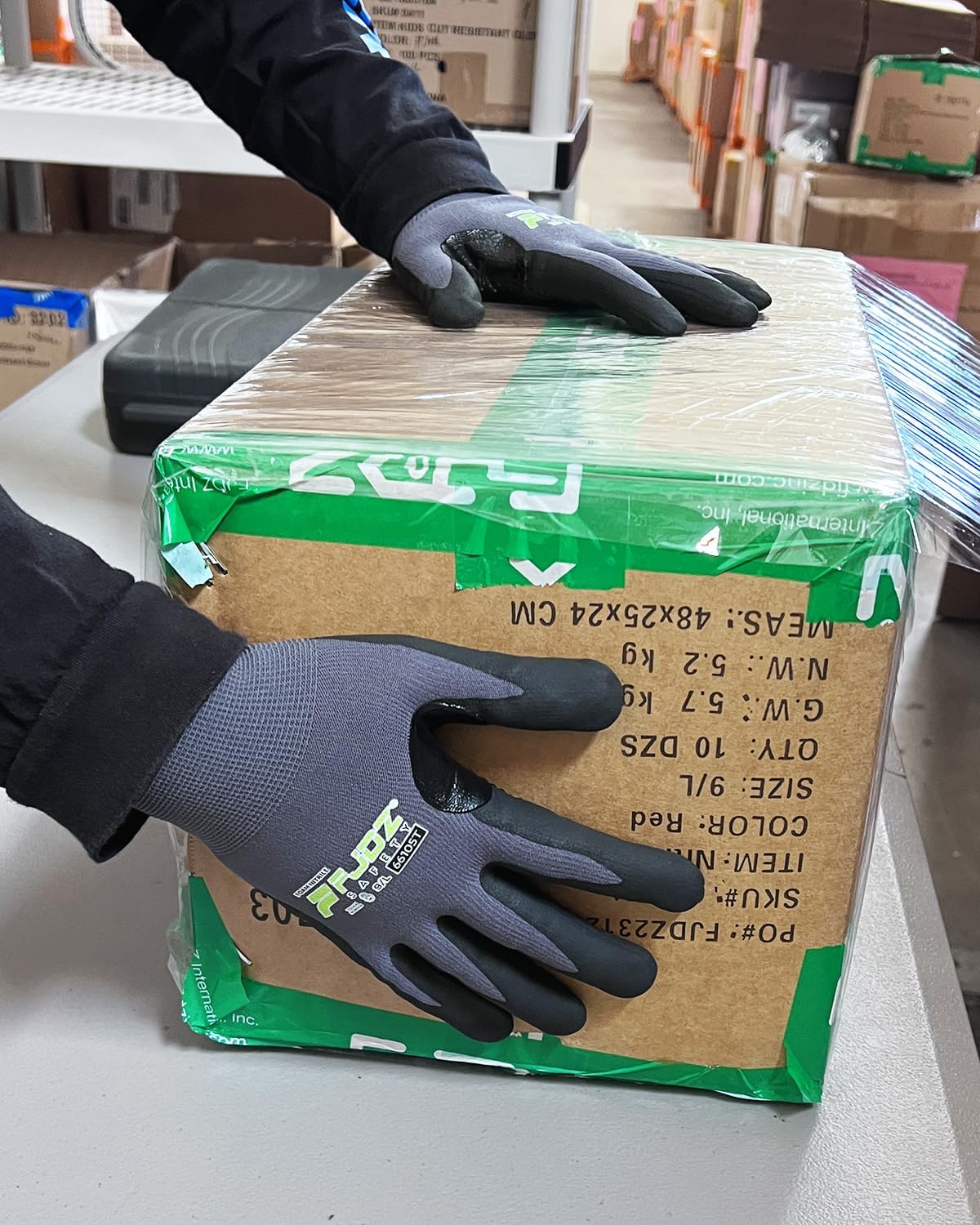 Work Gloves MicroFoam Nitrile Coated,12 Pairs Ultra-light Breathable Touchscreen Seamless Knit Nylon Glove - Image 8