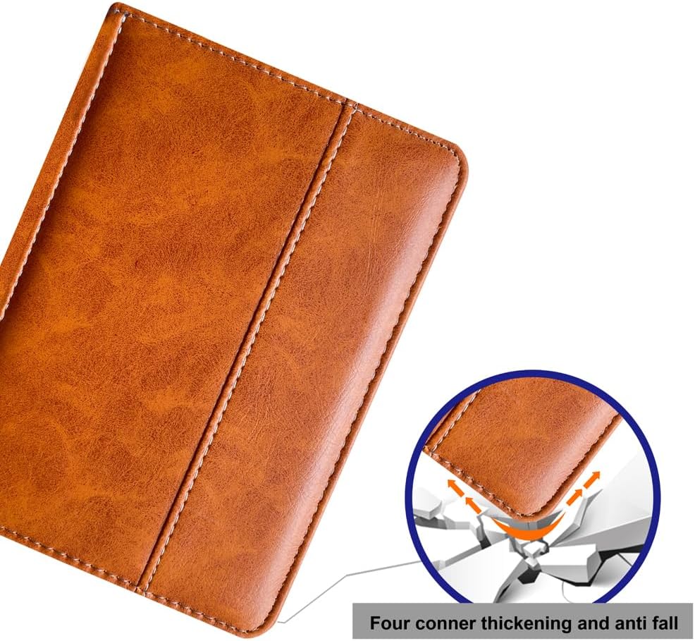 Case for Nook GlowLight Plus 6" Previous Gen 6 inch 2015 Model BNRV510 Book Style Premium Vegan Leather Cover (Brown, for GlowLight Plus 6-inch 2015 Model:BNRV510)