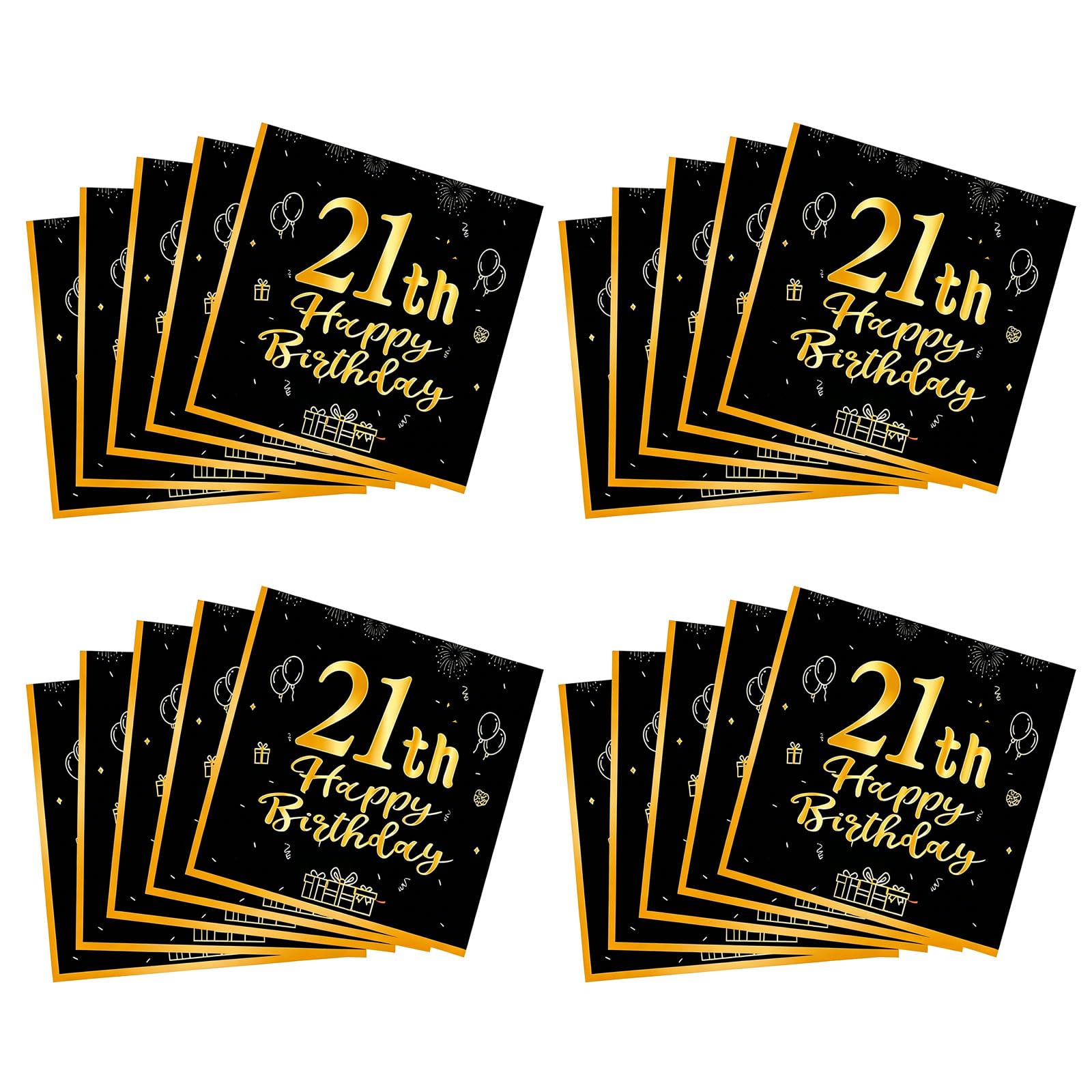Yhplxyuus Sturdy Black Gold Number Themed Party Accessories Including Napkins and Table Decors Celebration Accessories Baby Birthday Party Essential