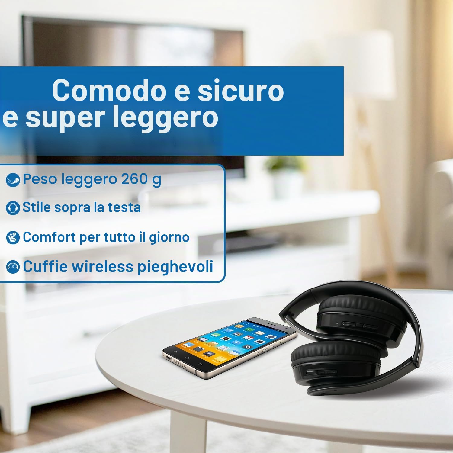 Geemarc Opti CL7400 - Cuffie amplificate wireless per TV, con connettore ottico, per TV, smartphone e PC, perdita dell'udito da bassa a grave