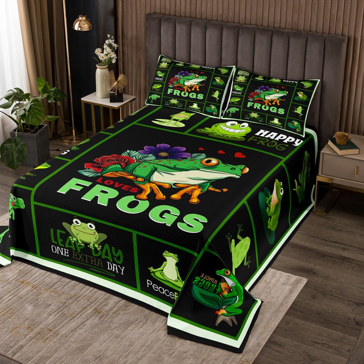 Couvre-lit matelassé Grenouille mignonne pour des nuits douces et rassurantes