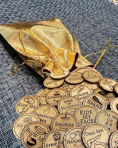 Fourket Fichas divertidas Traviesas Tokens Para Usted Y Él De Madera Parejas Fecha Noche Actividad Token Sorpresa Su Como Un Regalo Divertido Y Estimulante Cover