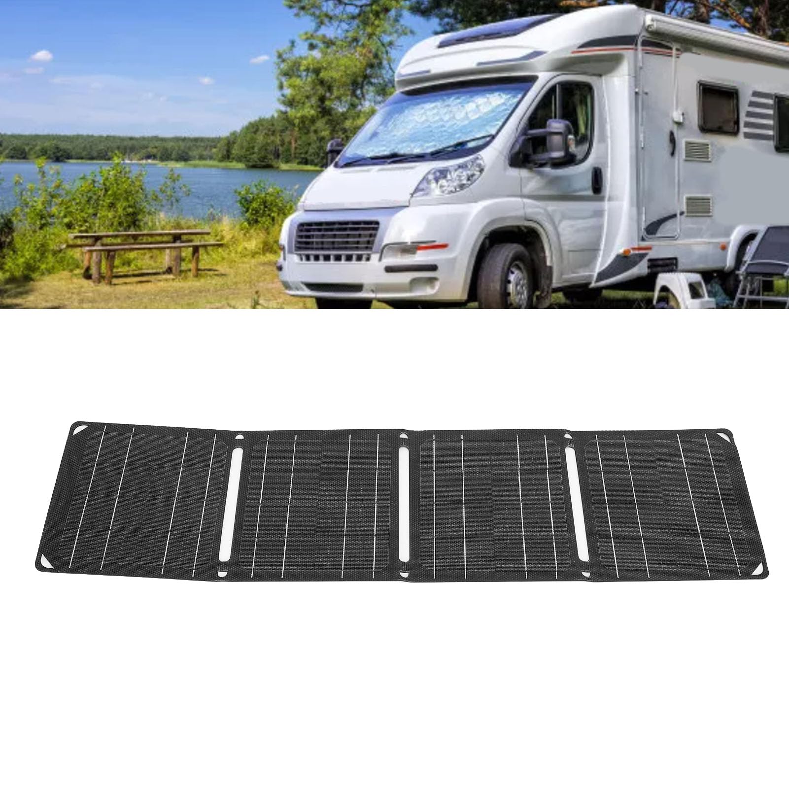 Caricatore del Pannello Solare Pieghevole in Silicio Monocristallino 40 W 2 USB 5 V Portable per Campeggio Esterno
