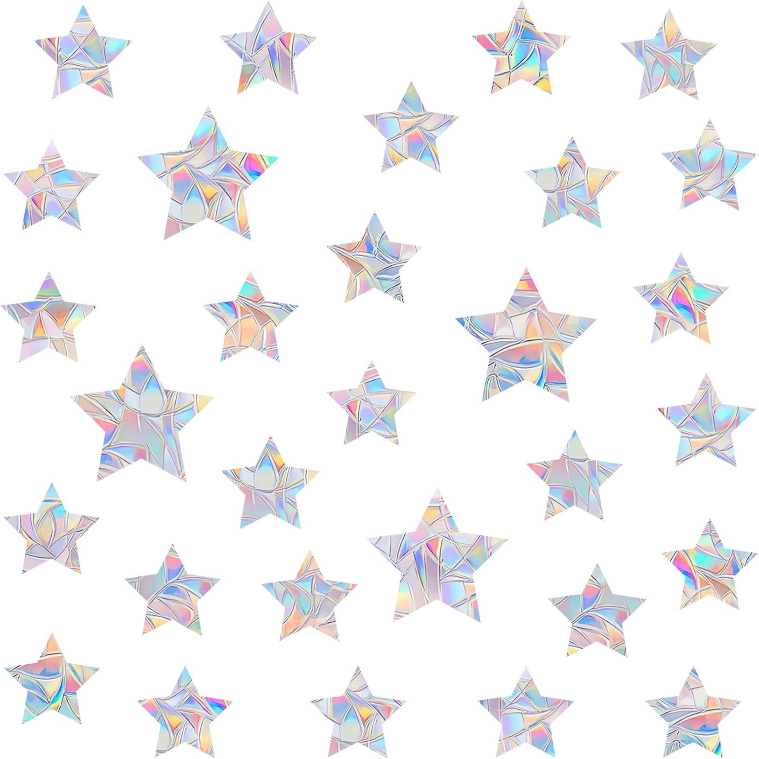 Amazon.com: STICKERGURU 36 Pieces Star Window Clings - Anti-Collision ...