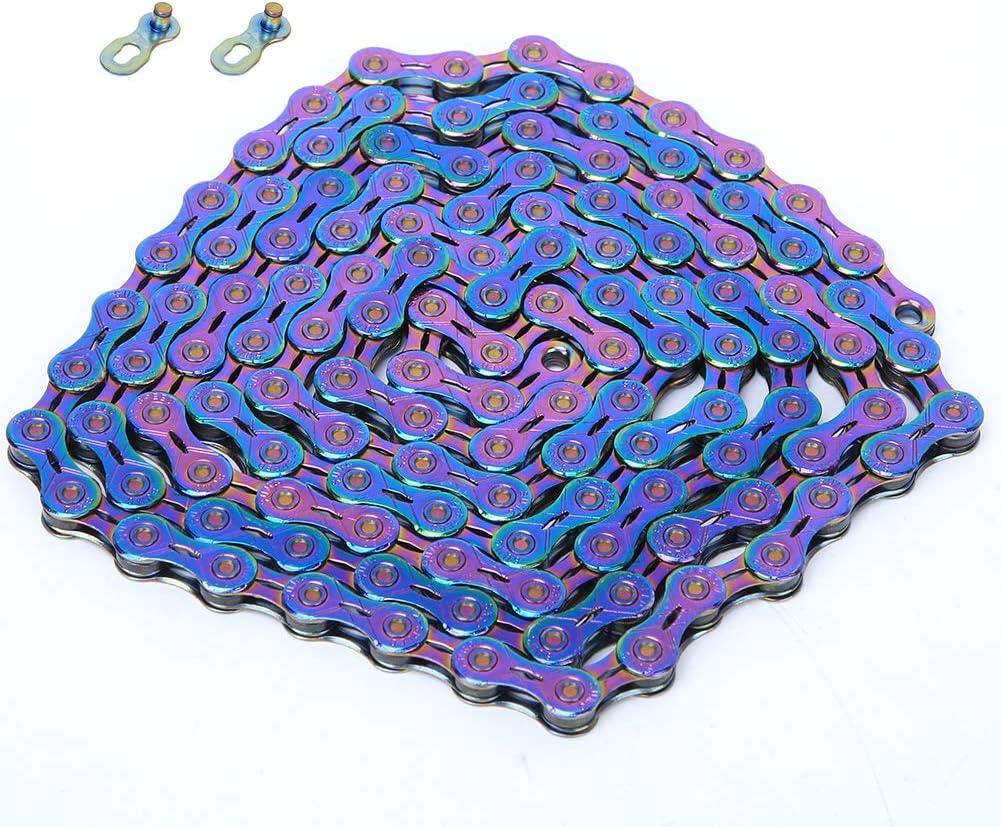Bike Chain, Bike Variable Speed Chain Steel Colorful Road Bike Derailleur Chains with Bike Chain Links Wonderful Bike Accessory for Mountain Bike, Road Bike