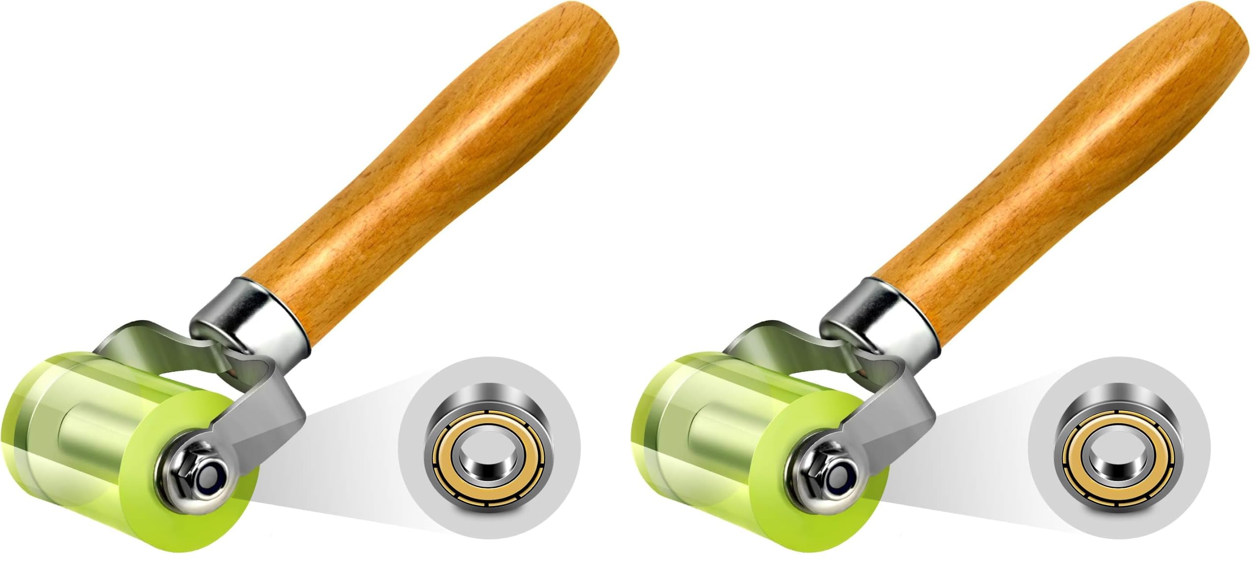 LUMITECO Bearings Equipped Automotive Car Audio Sound Deadening Application Wheel Roller, Heat Abatement Mat Wallpaper Application PU Smoothing Tool Seam Roller (Pack of 2)