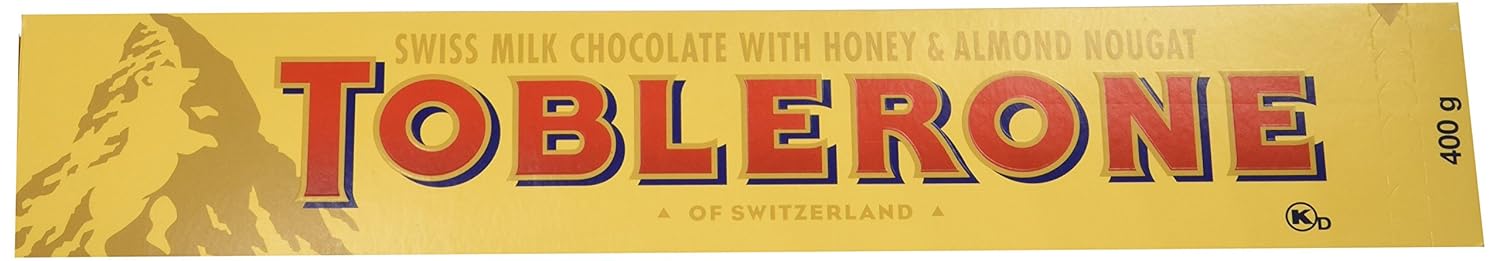 Toblerone Swiss Milk Chocolate with Honey and Almond Nougat, 14.1-Ounce Bars (Pack of 4)