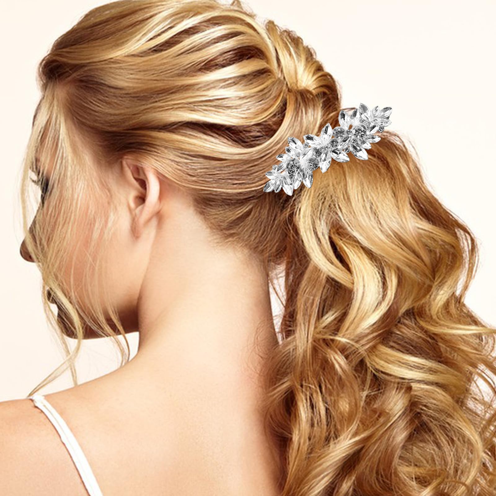 Amazon.com : 4 Pieces Rhinestone Bridal Hair Clip, Pearls  display picture 1