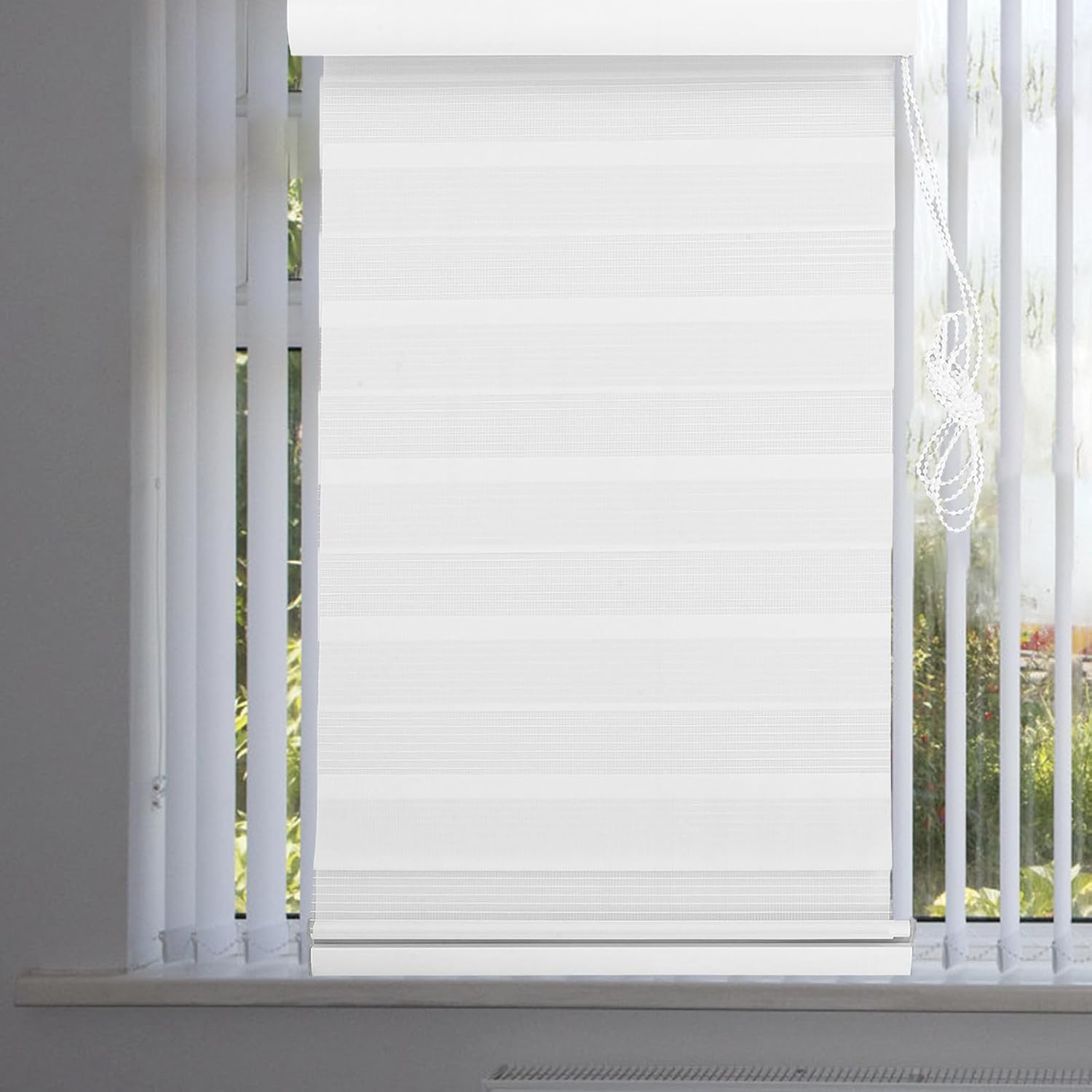 Zebra Blinds: Roller Window Shades Blinds for Windows, Pull Down No Tool Light Filtering Privacy Shades for Kitchen Office 60"x20"