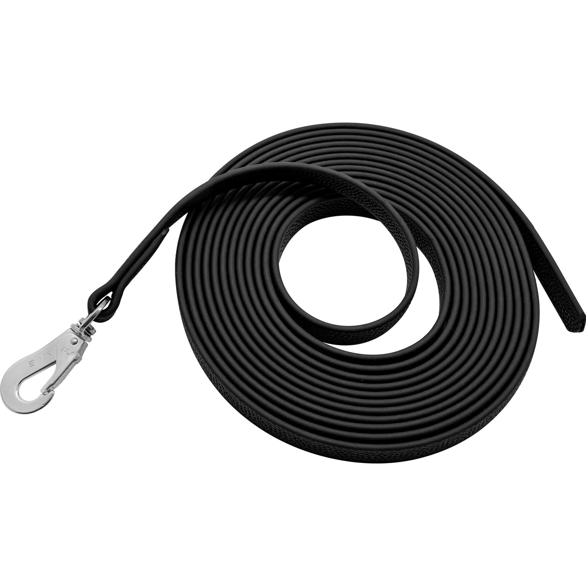 SPRENGER Footballgrip BioThane Schleppleine 10 m - ohne Handschlaufe, schwarz - robuste Hundeschleppleine für Training, Arbeit und Alltag