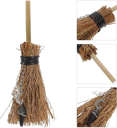 Miniatura 2 de COHEALI Colgante de cristal con diseño de bruja Wicca para altar de Wicca, mini Wicca para decoración del hogar, con puntos de varita de cristal,