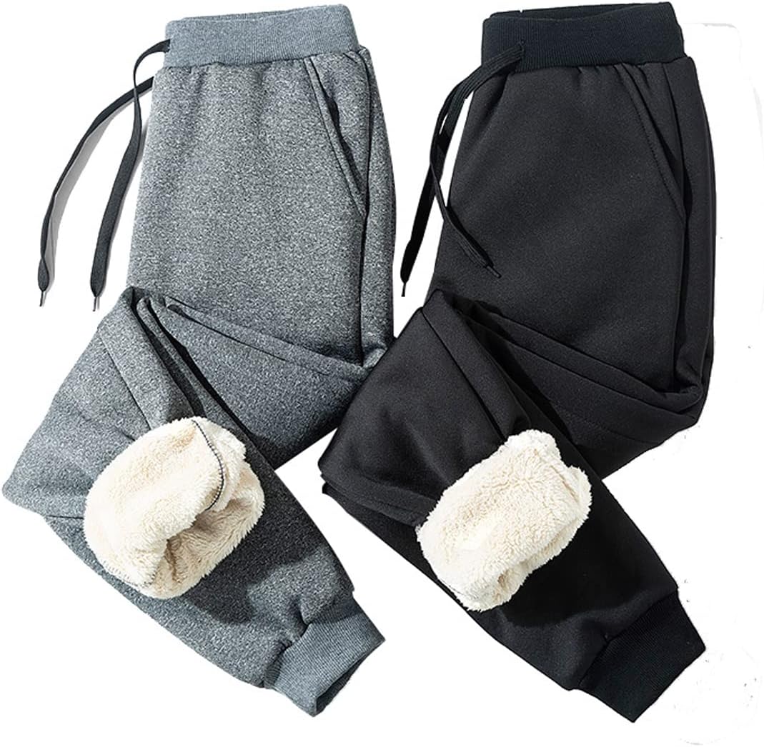 Men's Winter Warm Sherpa Lined Active Thermal Jogger Fleece Sweatpants Track Pants - Image 4