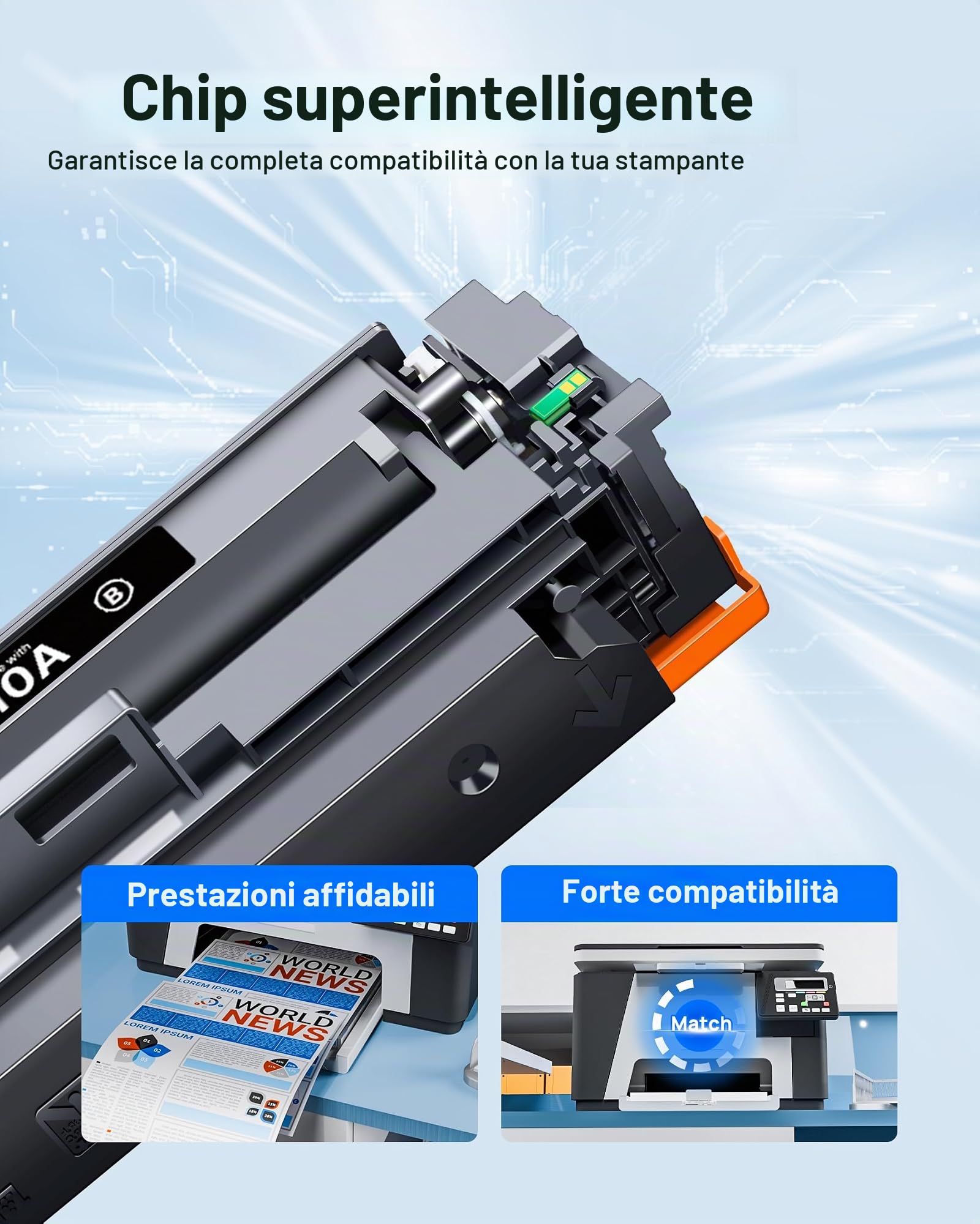GPC Image Toner Compatibili per HP 410A 410X per MFP M477fdw M377dw 4-Pack | Compatibili per HP, Color LaserJet Pro MFP M477fdn, M452nw, M452dn, M477fnw, M477dw, M477, M452, Nero, Ciano, Magenta, Giallo