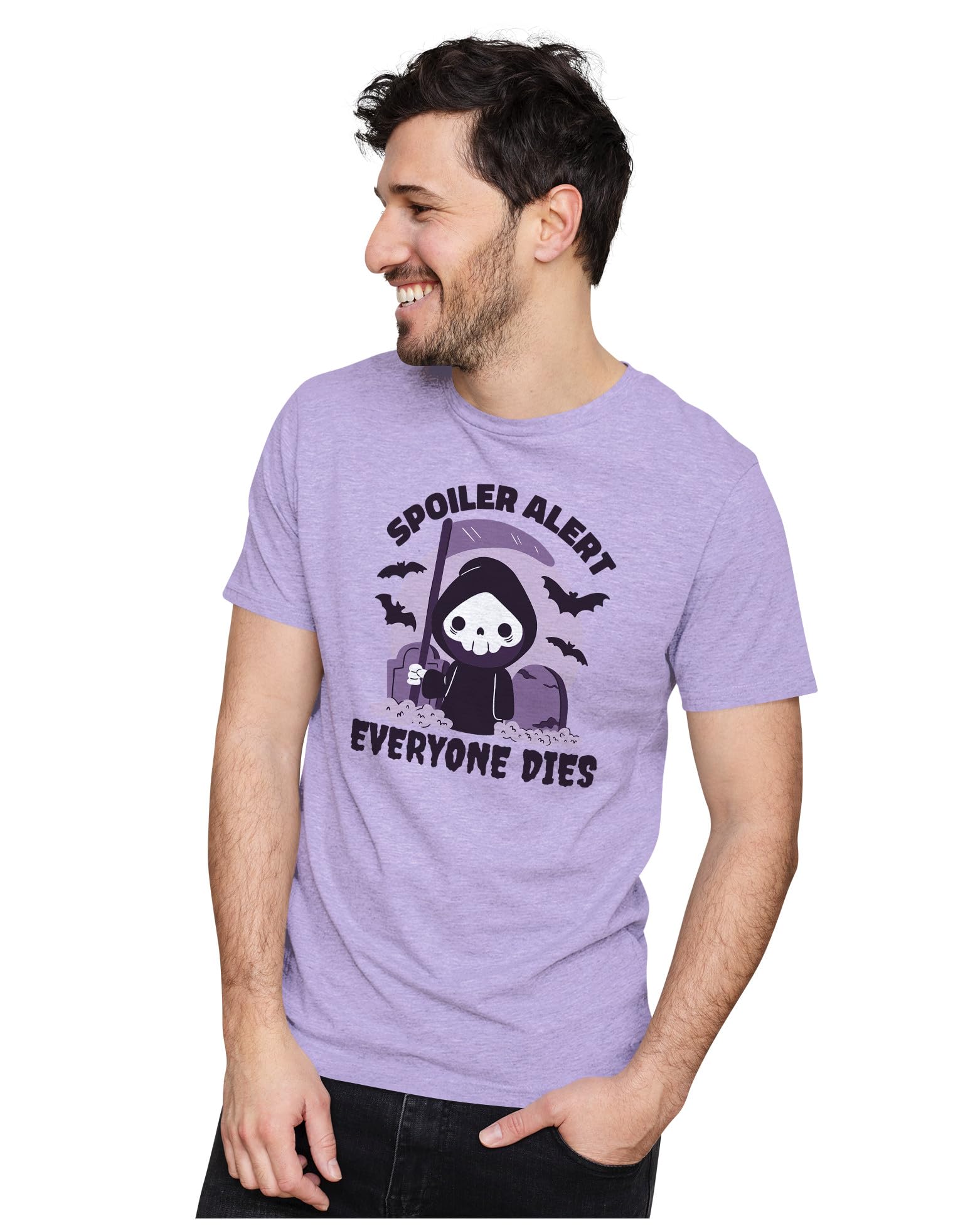 HeybrohMen's & Women's Regular Fit T-Shirt Spoiler Alert, Everyone Dies - Grim Humour 100% Cotton Unisex T-Shirt