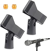 Vista 1 de 2 clips de micrófono para soportes y soportes de clip de micrófono ajustables con 2 tornillos macho de 5/8 pulgadas a 3/8 pulgadas hembra