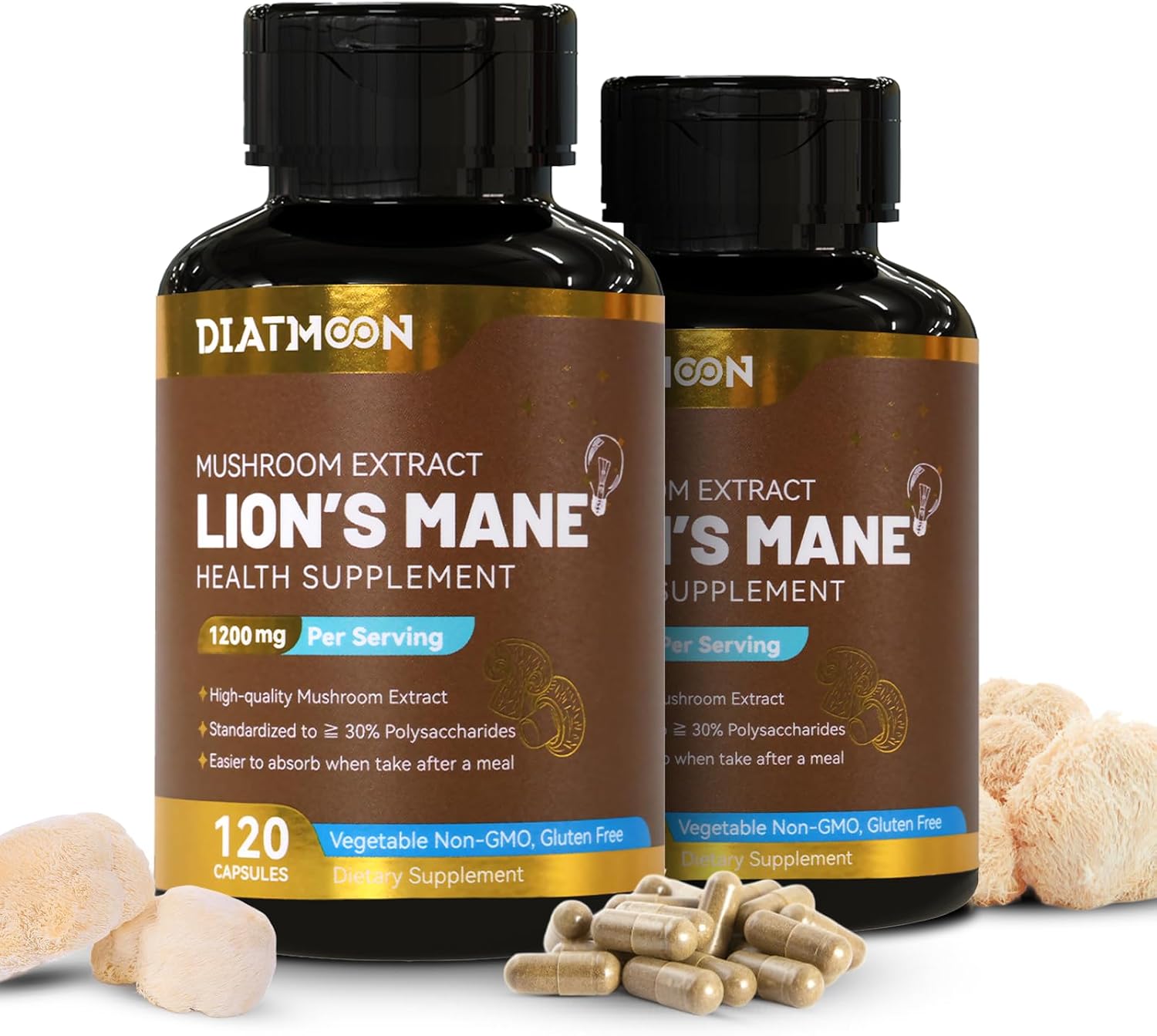 Lion’s Mane Capsules 1200mg, 240 Count
