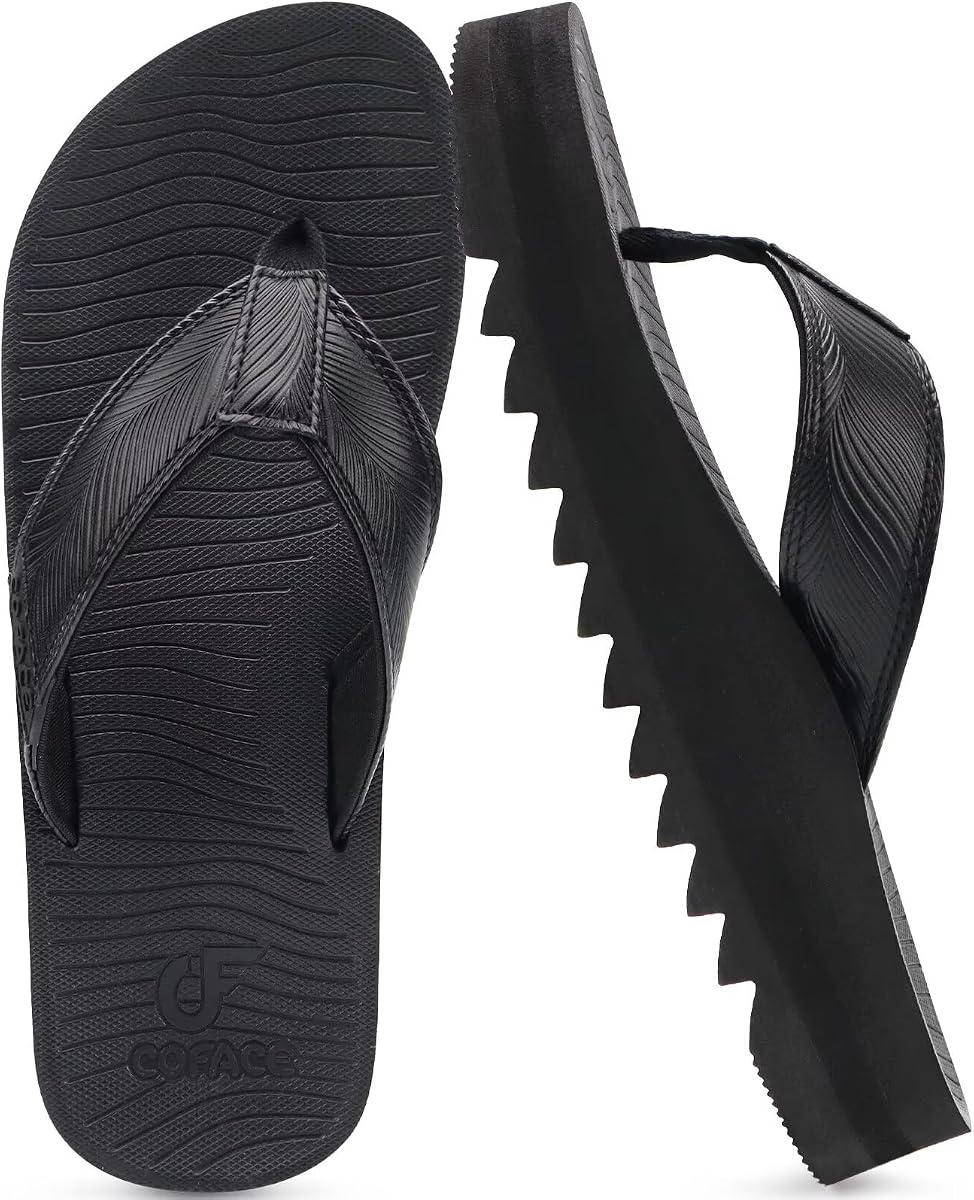COFACE Hombres Arco Soporte Chanclas Colchoneta Yoga Cómoda Cojín Grueso Recuperación Tanga Sandalias Ligeras Slip On Zapatillas De Playa De Verano