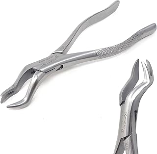 A2Z German Dental Extracting Extraction Universal Forceps #88R - For Extracting Upper Right 1st & 2nd Molars from Alveolar Bone - Serrated Jaws & Sturdy Handle Grip - Made of Premium Stainless Steel