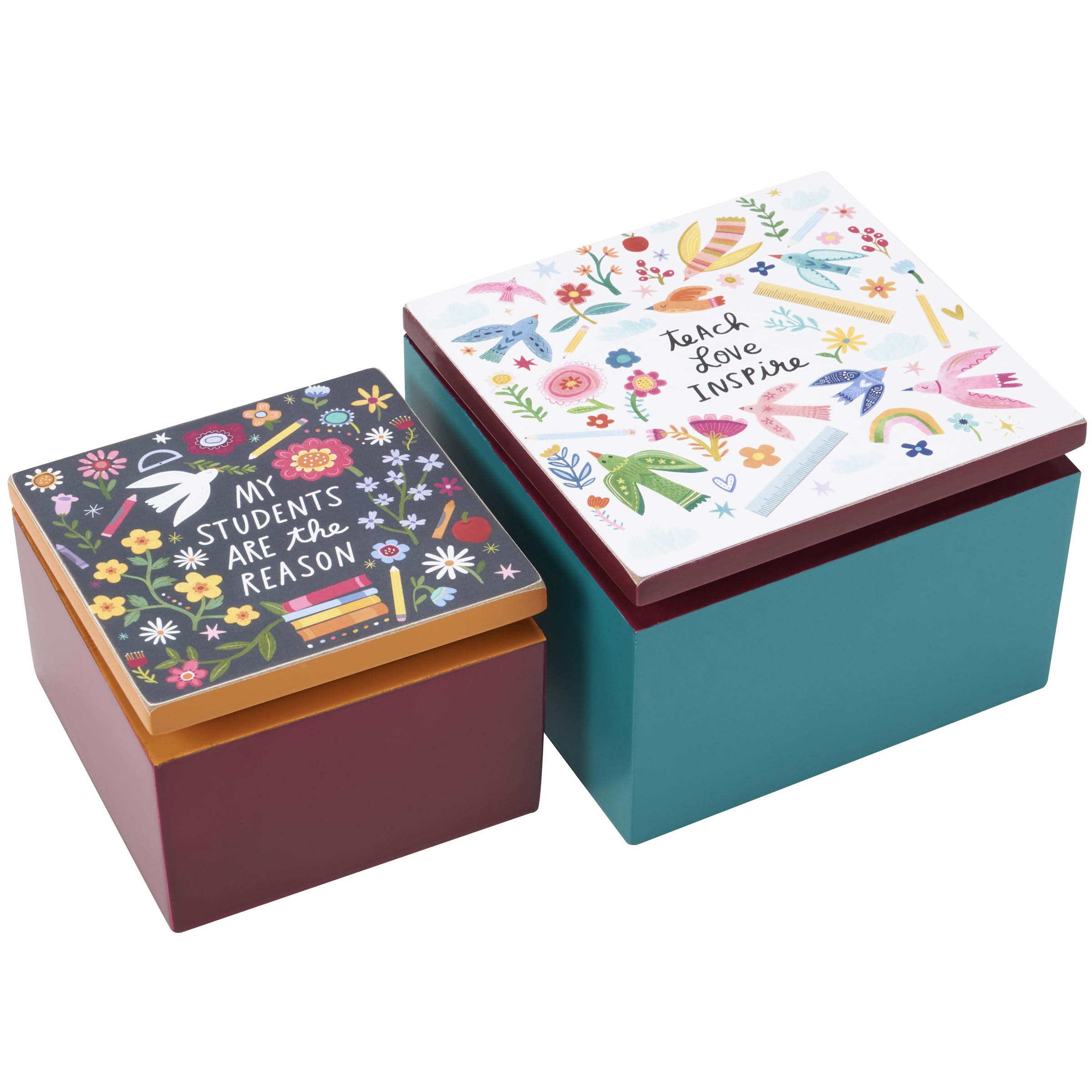 Boîte à charnière Teach Love Primitives by Kathy pour un bureau ordonné