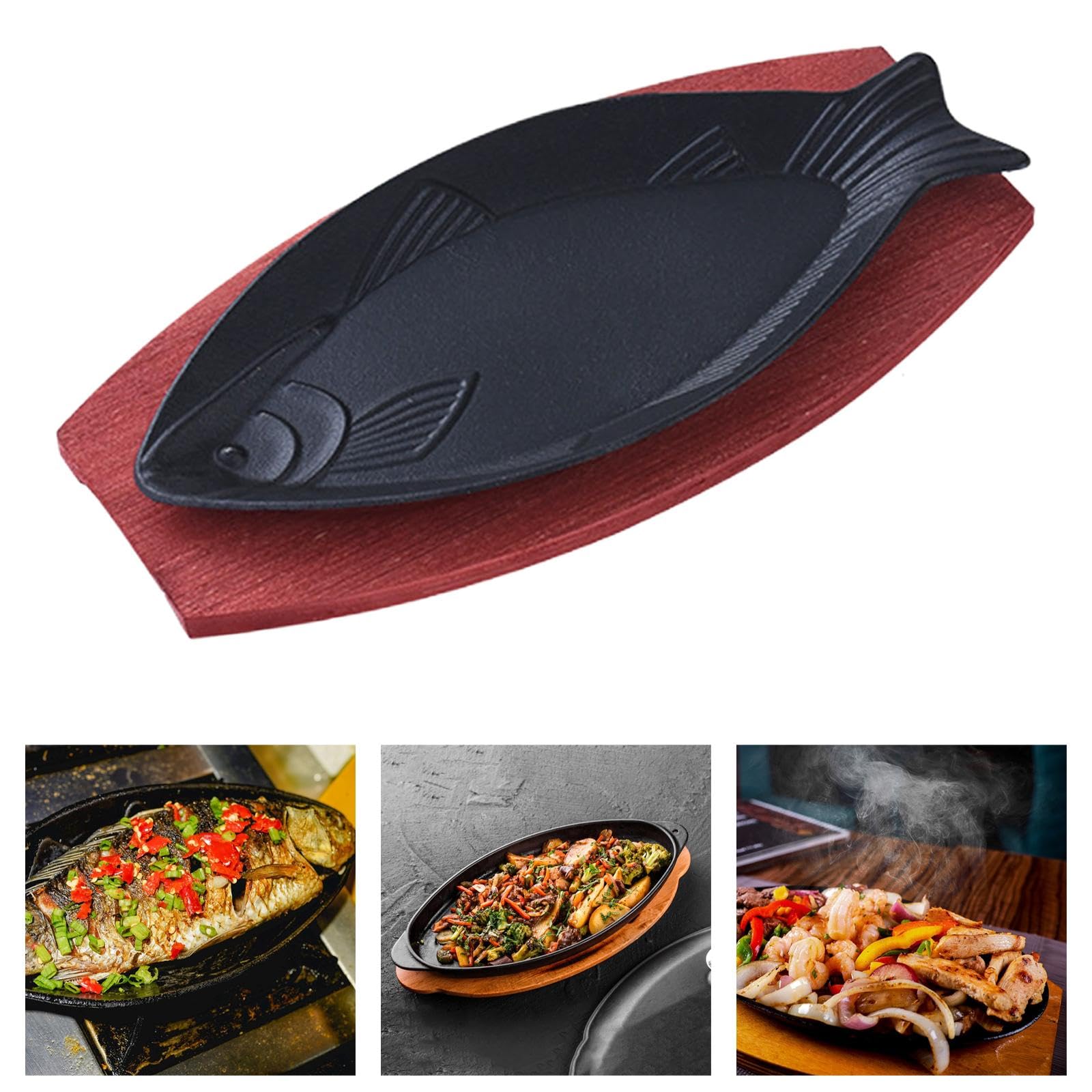 Plancha para, Parrilla Teppanyaki, Freidora con Forma de, Utensilios de Cocina, Plancha Eléctrica, Sartén para Fajitas para Cocinar en Casa, D